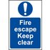 Scan Fire Escape Keep Clear Sign 200mm 300mm Standard