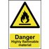 Scan Danger Highly Flammable Material Sign 200mm 300mm Standard