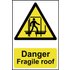 Scan Danger Fragile Roof Sign 200mm 300mm Standard