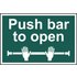 Scan Push Bar To Open Sign 300mm 200mm Standard