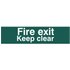 Scan Fire Exit Keep Clear Sign 200mm 50mm Standard