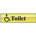 Scan Brass Effect Disabled Toilet Sign 200mm 50mm Standard