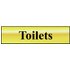 Scan Brass Effect Toilets Sign 200mm 50mm Standard