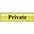 Scan Brass Effect Private Sign 200mm 50mm Standard