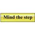 Scan Brass Effect Mind The Step Sign 200mm 50mm Standard
