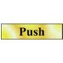 Scan Brass Effect Push Sign 200mm 50mm Standard