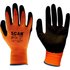 Scan Mens Foam Latex Coated Gloves Orange 2XL