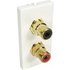 2x Phono Red / Black Faceplate Module Euromod Wall Plate Module