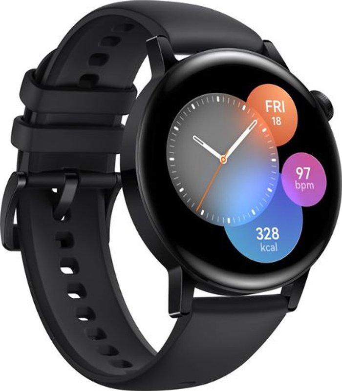Currys Business | Huawei HUAWEI Watch GT 3 Active - Black, 42 mm, Black Huawei HUAWEI Watch GT 3 Active - Black, 42 mm, Black