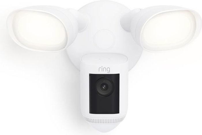 Currys Business | Ring RING Floodlight Wired Pro Full HD 1080p WiFi Security Camera - White Ring RING Floodlight Wired Pro Full HD 1080p WiFi Security Camera - White