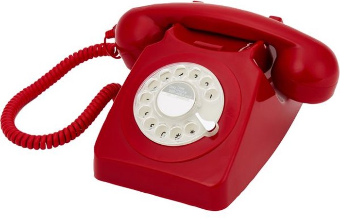 Currys Business | Gpo GPO 746 Rotary Corded Phone - Red Gpo GPO 746 Rotary Corded Phone - Red