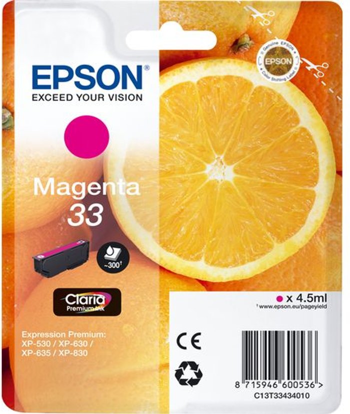 Currys Business | Epson EPSON No. 33 Oranges Magenta Ink Cartridge Epson EPSON No. 33 Oranges Magenta Ink Cartridge