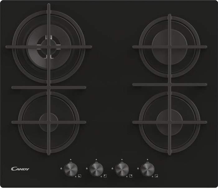 Currys Business | Candy CANDY CDK6GR4PBB Gas Hob - Black Candy CANDY CDK6GR4PBB Gas Hob - Black