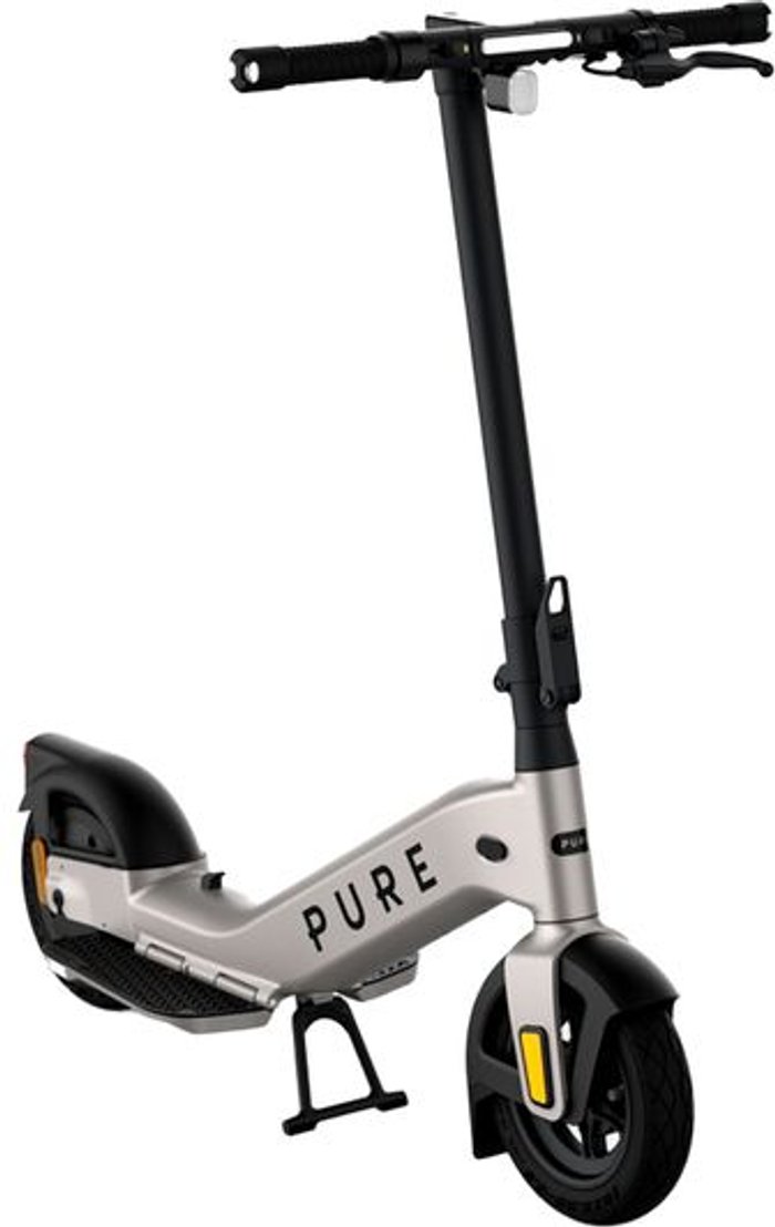 Currys Business | PURE ELECTRIC PURE ELECTRIC Pure Advance Electric Folding Scooter - Platinum Silver Metallic, Silver/Grey PURE ELECTRIC PURE ELECTRIC Pure Advance Electric Folding Scooter - Platinum Silver Metallic, Silver/Grey