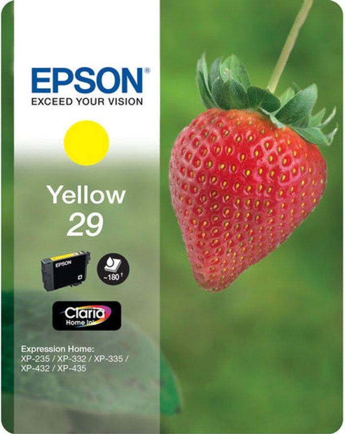 Currys Business | Epson EPSON Strawberry 29 Yellow Ink Cartridge Epson EPSON Strawberry 29 Yellow Ink Cartridge