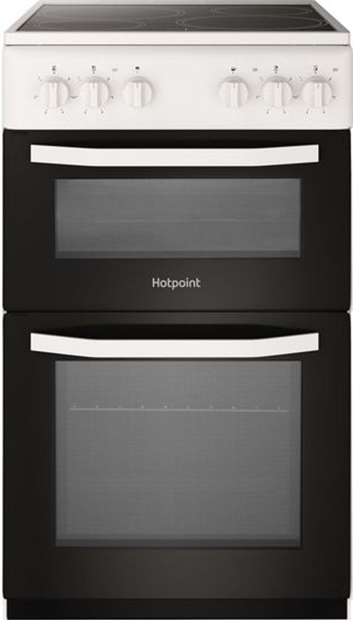 Currys Business | Hotpoint HOTPOINT HD5V92KCW 50 cm Electric Ceramic Cooker - White Hotpoint HOTPOINT HD5V92KCW 50 cm Electric Ceramic Cooker - White