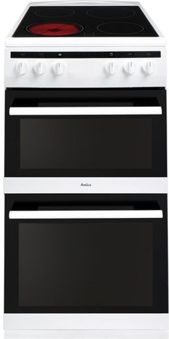 Currys Business | Amica AMICA AFC5100WH 50 cm Electric Ceramic Cooker - White Amica AMICA AFC5100WH 50 cm Electric Ceramic Cooker - White
