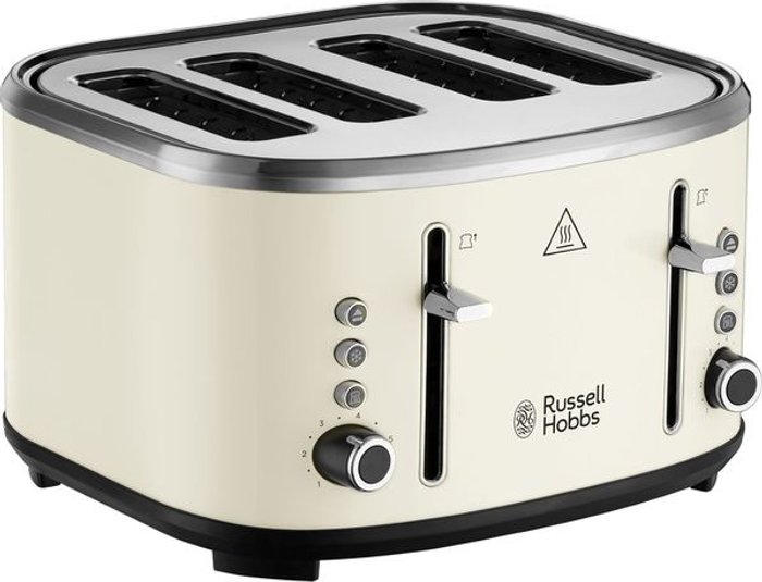 Currys Business | Russell Hobbs RUSSELL HOBBS Stylevia 26291 4-Slice Toaster - Cream Russell Hobbs RUSSELL HOBBS Stylevia 26291 4-Slice Toaster - Cream