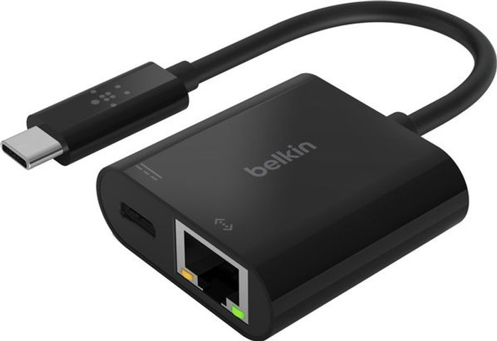 Currys Business | Belkin BELKIN INC001btBK USB Type-C to Ethernet and USB Type-C Adapter Belkin BELKIN INC001btBK USB Type-C to Ethernet and USB Type-C Adapter