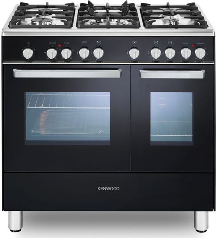 Currys Business | Kenwood KENWOOD CK406 90 cm Dual Fuel Range Cooker - Black & Chrome Kenwood KENWOOD CK406 90 cm Dual Fuel Range Cooker - Black & Chrome