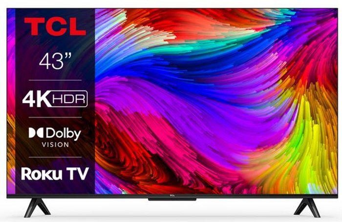 Currys Business | TCL TCL 43RP630K Roku TV Smart 4K Ultra HD HDR LED TV, Black TCL TCL 43RP630K Roku TV Smart 4K Ultra HD HDR LED TV, Black
