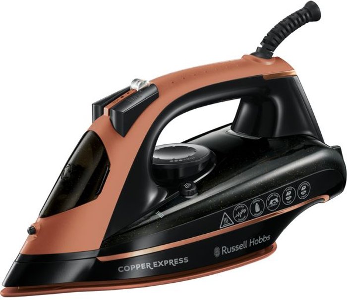 Currys Business | Russell Hobbs RUSSELL HOBBS 23975 Copper Express Steam Iron - Copper & Black Russell Hobbs RUSSELL HOBBS 23975 Copper Express Steam Iron - Copper & Black