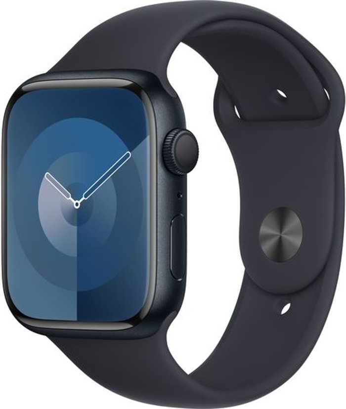 Currys Business | Apple APPLE Watch Series 9 - 45 mm Midnight Aluminium Case with Midnight Sport Band, M/L Apple APPLE Watch Series 9 - 45 mm Midnight Aluminium Case with Midnight Sport Band, M/L