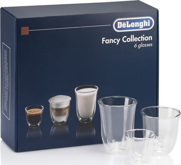 Currys Business | Delonghi DELONGHI Fancy Collection DLKC302 Double Wall Coffee Glasses - Set of 6 Delonghi DELONGHI Fancy Collection DLKC302 Double Wall Coffee Glasses - Set of 6