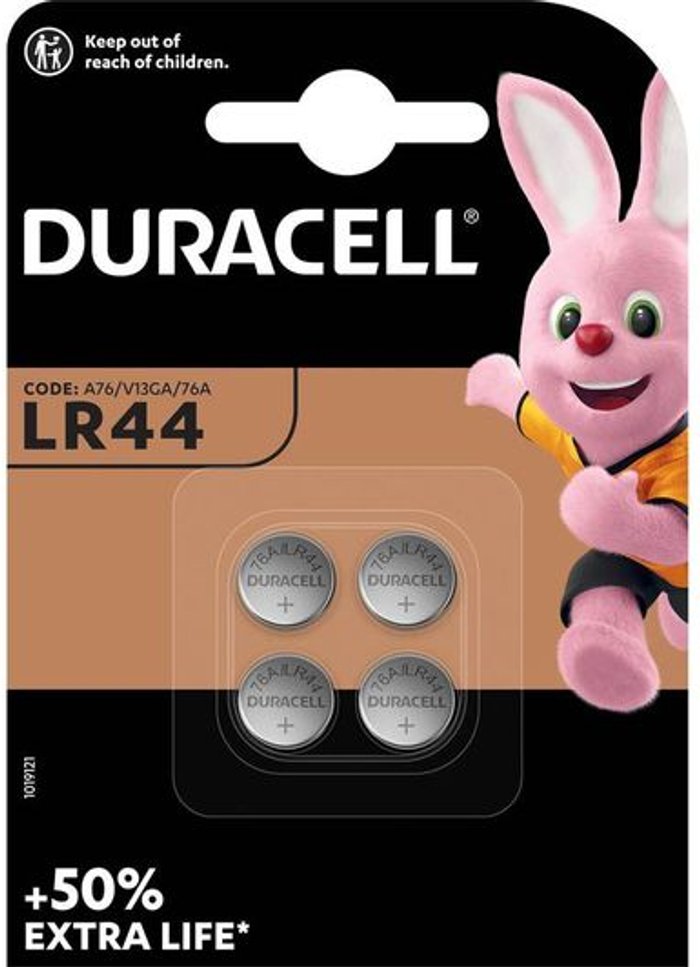 Currys Business | Duracell DURACELL LR44 Batteries - Pack of 4 Duracell DURACELL LR44 Batteries - Pack of 4