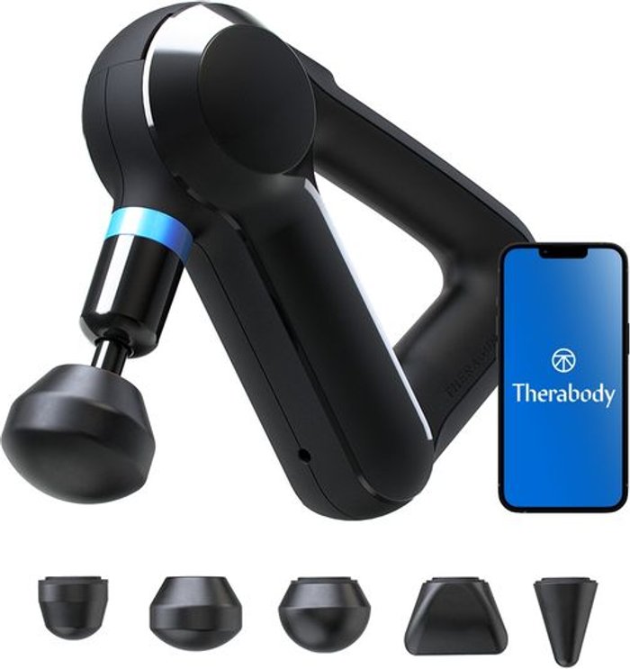 Currys Business | THERABODY THERABODY Theragun Elite Smart Percussive Therapy Device - Black, Black THERABODY THERABODY Theragun Elite Smart Percussive Therapy Device - Black, Black