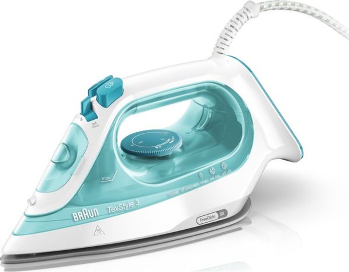 Currys Business | Braun BRAUN TexStyle 3 SI3041.GR Steam Iron - Green Braun BRAUN TexStyle 3 SI3041.GR Steam Iron - Green