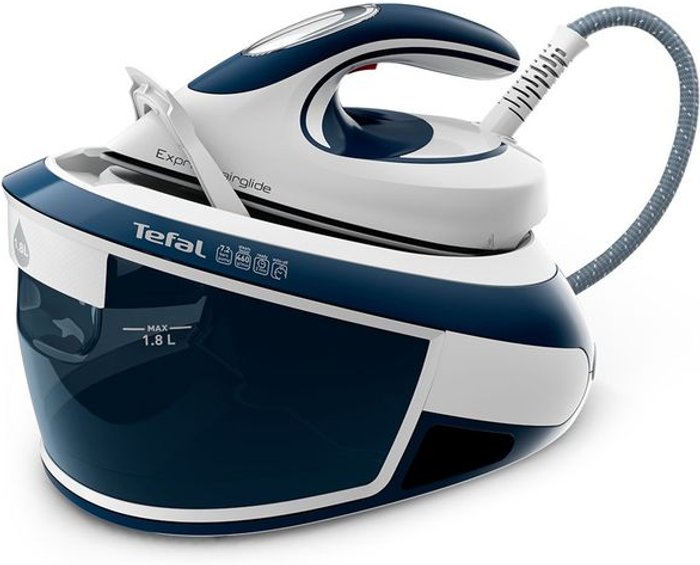 Currys Business | Tefal TEFAL Express Airglide SV8022G0 Steam Generator Iron - White & Blue Tefal TEFAL Express Airglide SV8022G0 Steam Generator Iron - White & Blue