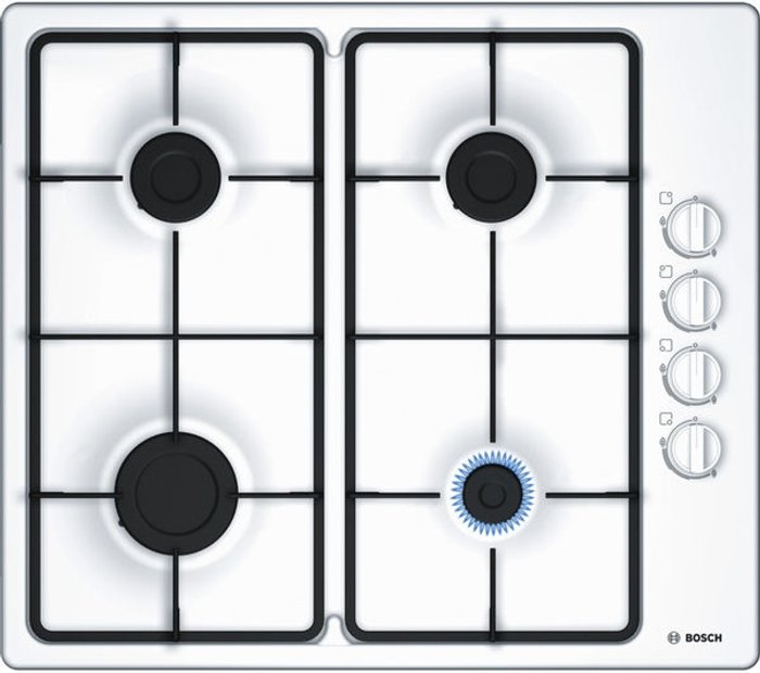 Currys Business | Bosch BOSCH Serie 2 PBP6B2B60 Gas Hob - White Bosch BOSCH Serie 2 PBP6B2B60 Gas Hob - White