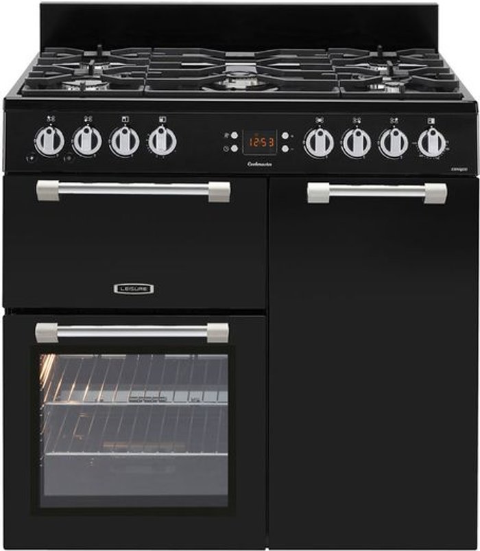 Currys Business | Leisure Leisure Cookmaster Gas Range Cooker Black 90cm - CK90G232K Leisure Leisure Cookmaster Gas Range Cooker Black 90cm - CK90G232K