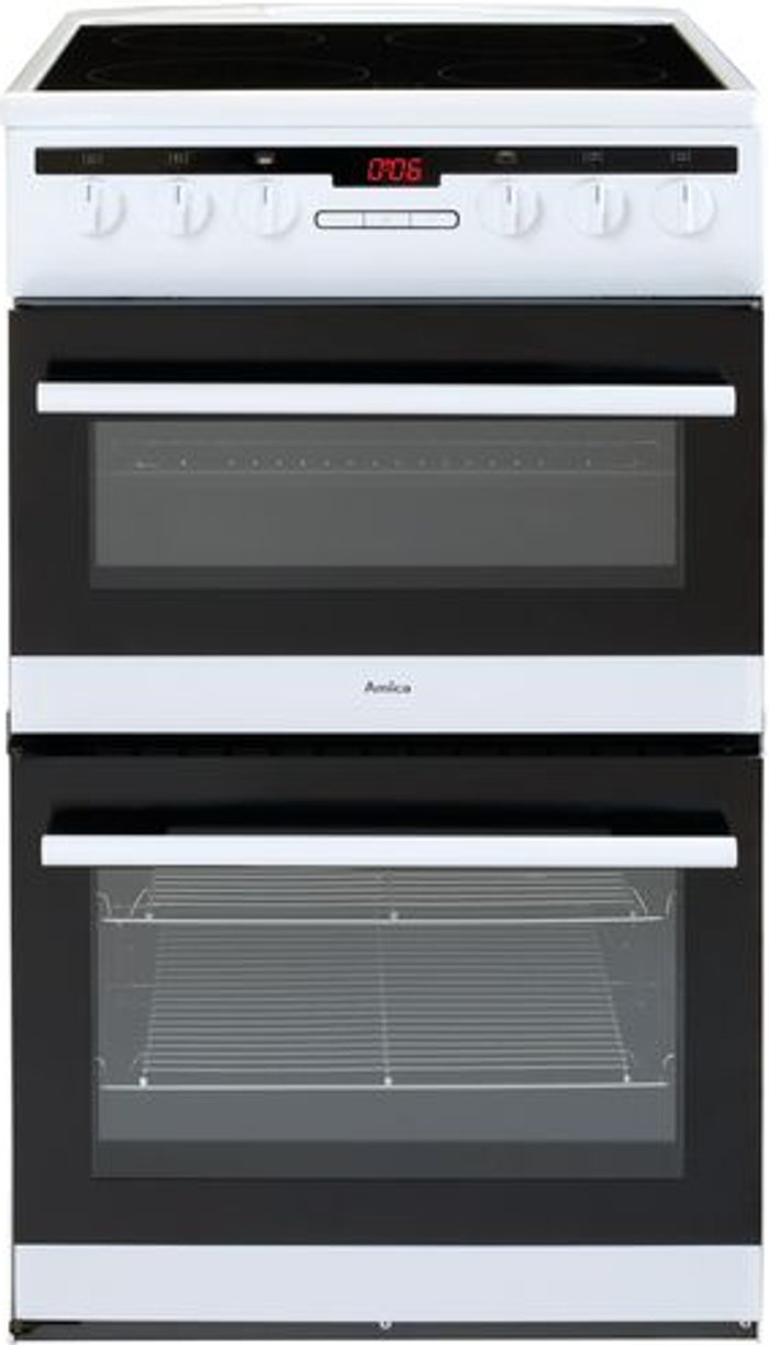 Currys Business | Amica AMICA AFC5550WH 50 cm Electric Ceramic Cooker - White, White Amica AMICA AFC5550WH 50 cm Electric Ceramic Cooker - White, White