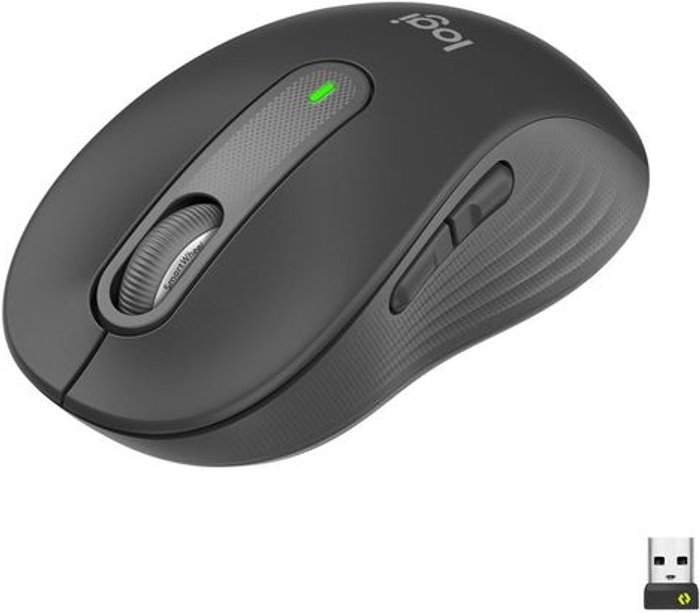 Currys Business | Logitech LOGITECH Signature M650 Wireless Optical Mouse - Graphite, Black,Silver/Grey Logitech LOGITECH Signature M650 Wireless Optical Mouse - Graphite, Black,Silver/Grey