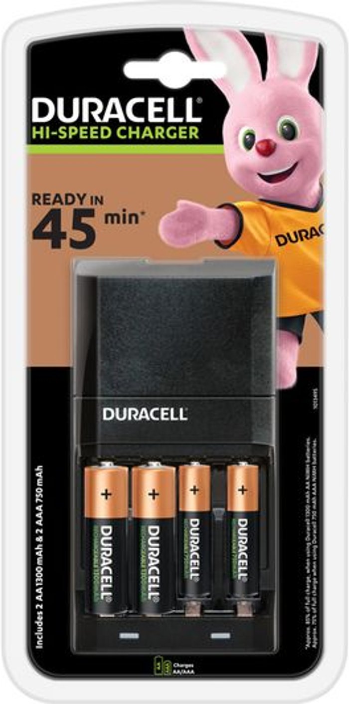 Currys Business | Duracell DURACELL CEF27 4-Battery Charger with Batteries Duracell DURACELL CEF27 4-Battery Charger with Batteries