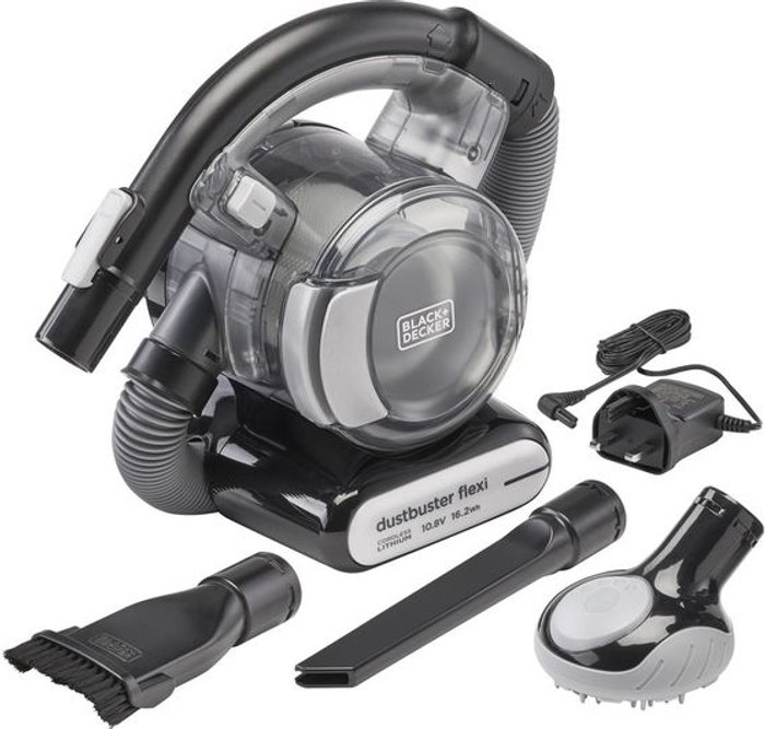 Currys Business | BLACK + DECKER BLACK DECKER Dustbuster Flexi PD1020LP-GB Handheld Vacuum Cleaner - Black & Chrome BLACK + DECKER BLACK DECKER Dustbuster Flexi PD1020LP-GB Handheld Vacuum Cleaner - Black & Chrome