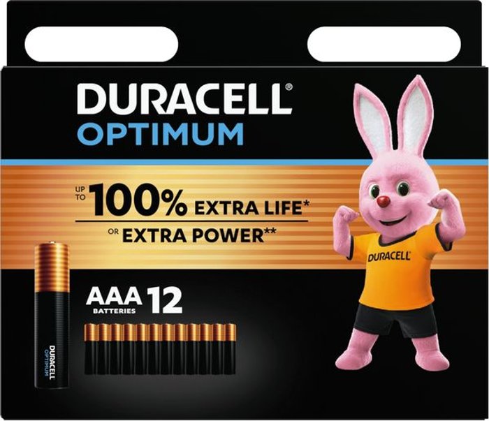 Currys Business | Duracell DURACELL Optimum AAA Alkaline Batteries - Pack of 12 Duracell DURACELL Optimum AAA Alkaline Batteries - Pack of 12