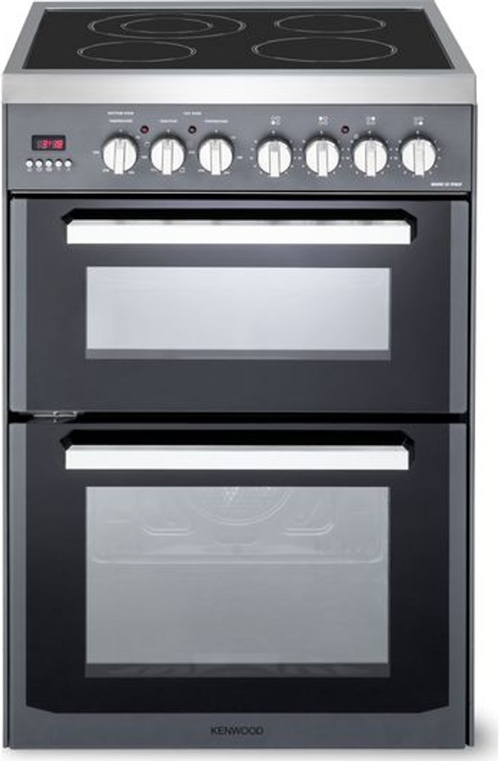 Currys Business | Kenwood KENWOOD CK235C 60 cm Electric Ceramic Cooker - Slate Grey & Chrome Kenwood KENWOOD CK235C 60 cm Electric Ceramic Cooker - Slate Grey & Chrome