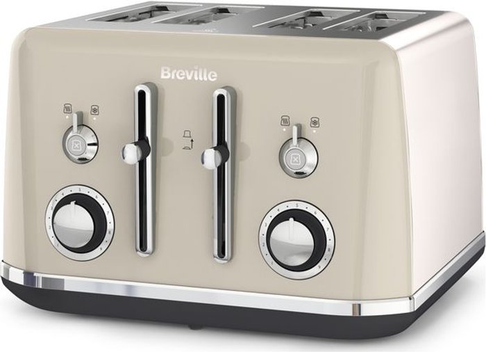 Currys Business | Breville BREVILLE Mostra VTT930 4-Slice Toaster - Cream Breville BREVILLE Mostra VTT930 4-Slice Toaster - Cream