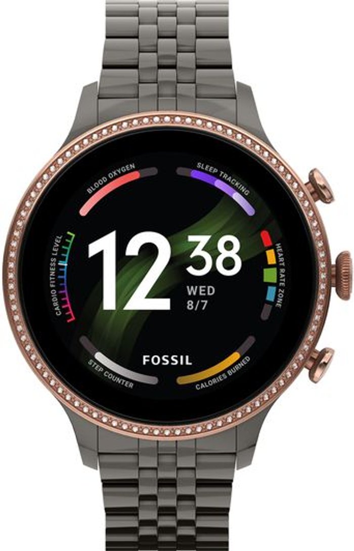 Currys Business | Fossil FOSSIL Gen 6 FTW6078 Smart Watch - Gunmetal Grey, Stainless Steel Strap, Universal, Stainless Steel Fossil FOSSIL Gen 6 FTW6078 Smart Watch - Gunmetal Grey, Stainless Steel Strap, Universal, Stainless Steel