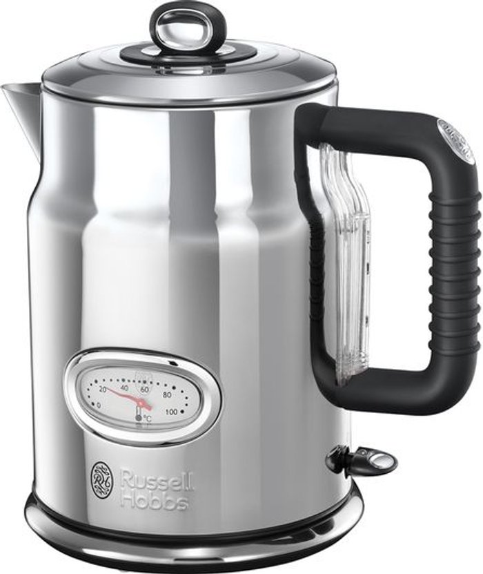Currys Business | Russell Hobbs RUSSELL HOBBS Retro 21675 Jug Kettle - Silver Russell Hobbs RUSSELL HOBBS Retro 21675 Jug Kettle - Silver