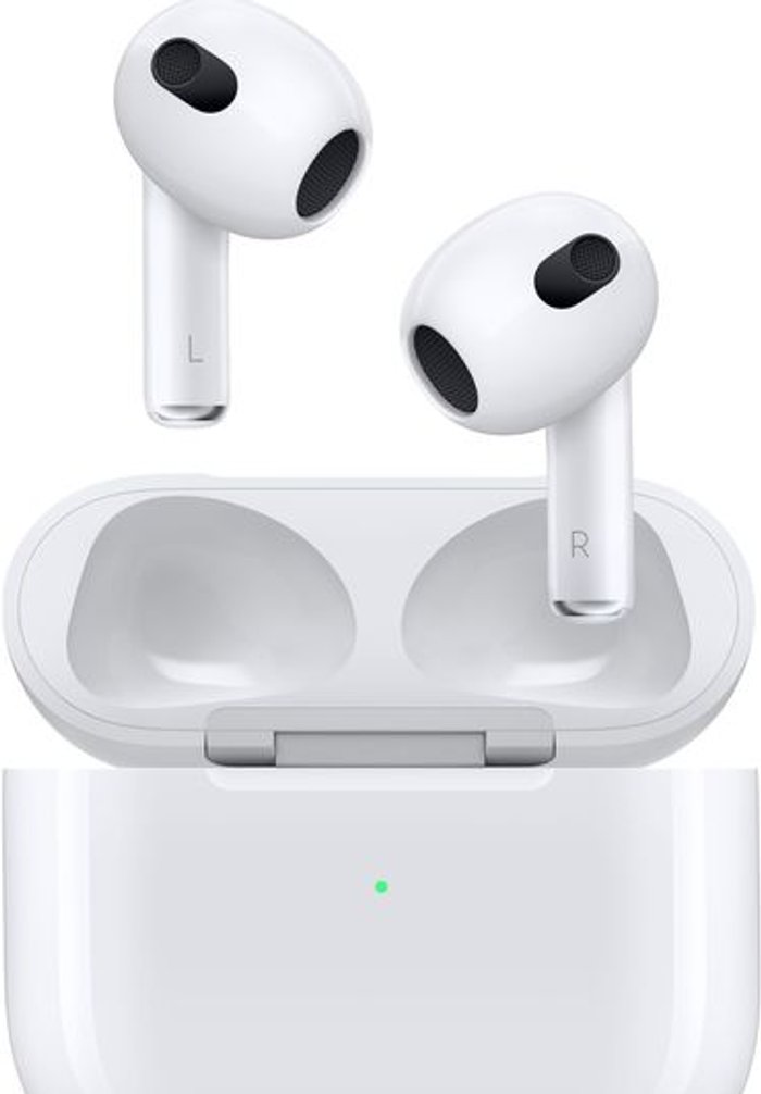 Currys Business | Apple APPLE AirPods with MagSafe Charging Case (3rd generation) - White Apple APPLE AirPods with MagSafe Charging Case (3rd generation) - White