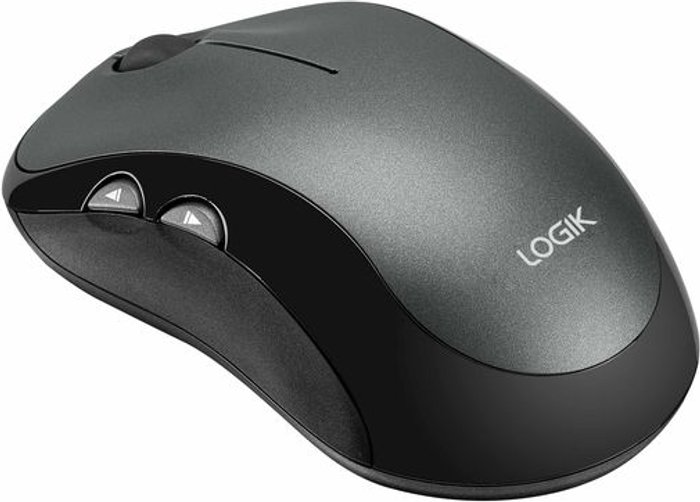 Currys Business | Logik LOGIK LWLMSL23 Wireless Optical Mouse, Black,Silver/Grey Logik LOGIK LWLMSL23 Wireless Optical Mouse, Black,Silver/Grey