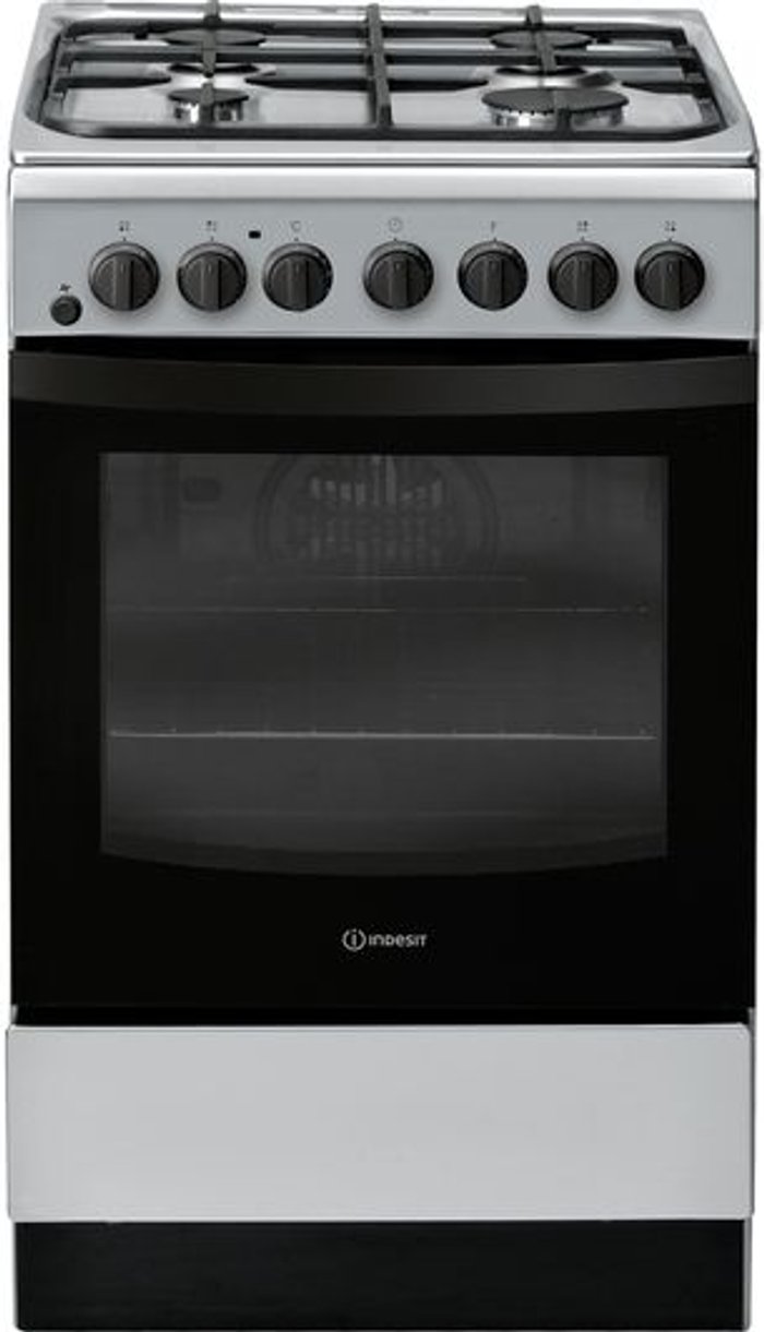 Currys Business | Indesit INDESIT IS5G4PHSS 50 cm Duel Fuel Cooker - Silver Indesit INDESIT IS5G4PHSS 50 cm Duel Fuel Cooker - Silver