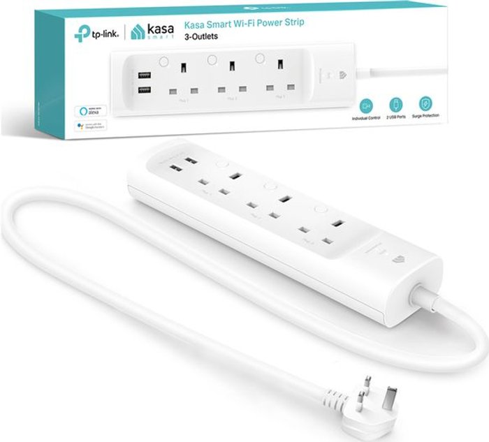 Currys Business | TP-Link TP-LINK Kasa KP303 Smart WiFi Power Strip - 3 Outlets TP-Link TP-LINK Kasa KP303 Smart WiFi Power Strip - 3 Outlets
