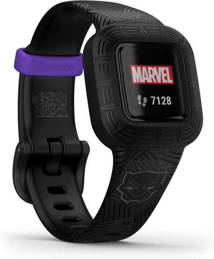 Currys Business | Garmin GARMIN vivofit jr. 3 Kid's Activity Tracker - Marvel Black Panther, Adjustable Band Garmin GARMIN vivofit jr. 3 Kid's Activity Tracker - Marvel Black Panther, Adjustable Band