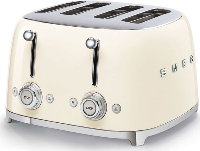 Currys Business | Smeg SMEG 50's Retro Style TSF03CRUK 4-Slice Toaster - Cream Smeg SMEG 50's Retro Style TSF03CRUK 4-Slice Toaster - Cream