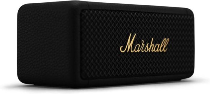 Currys Business | Marshall MARSHALL Emberton II Portable Bluetooth Speaker - Black & Brass Marshall MARSHALL Emberton II Portable Bluetooth Speaker - Black & Brass